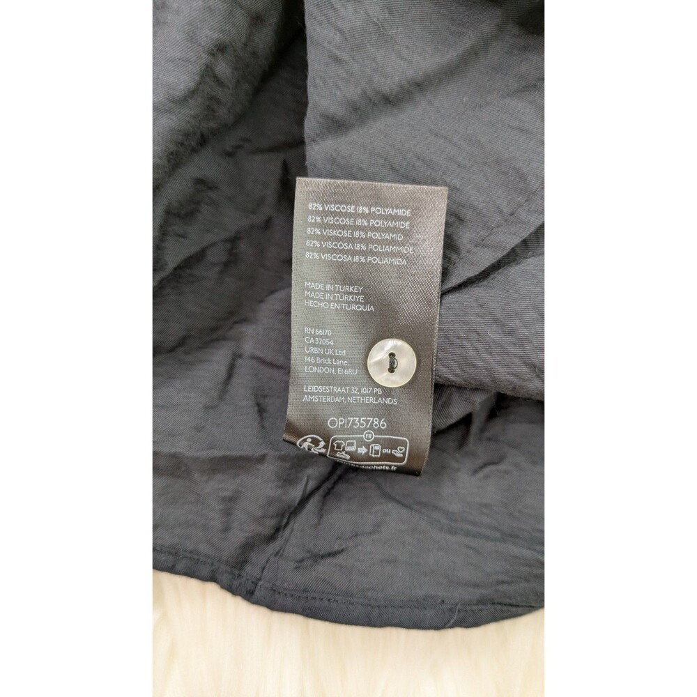 Anthropologie Plus 2X Black Oversized Crinkled Asymmetric Drape Shawl Top Blouse - Picture 12 of 13